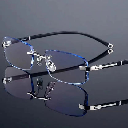 KLASSNUM rimless men's reading glasses, anti-blue light.