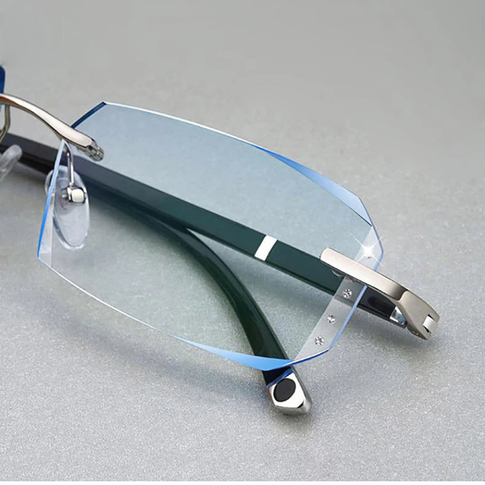 KLASSNUM rimless men's reading glasses, anti-blue light.