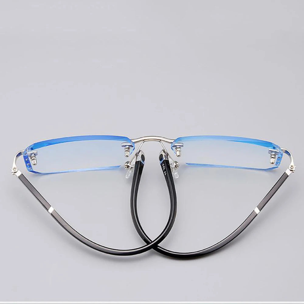 KLASSNUM rimless men's reading glasses, anti-blue light.